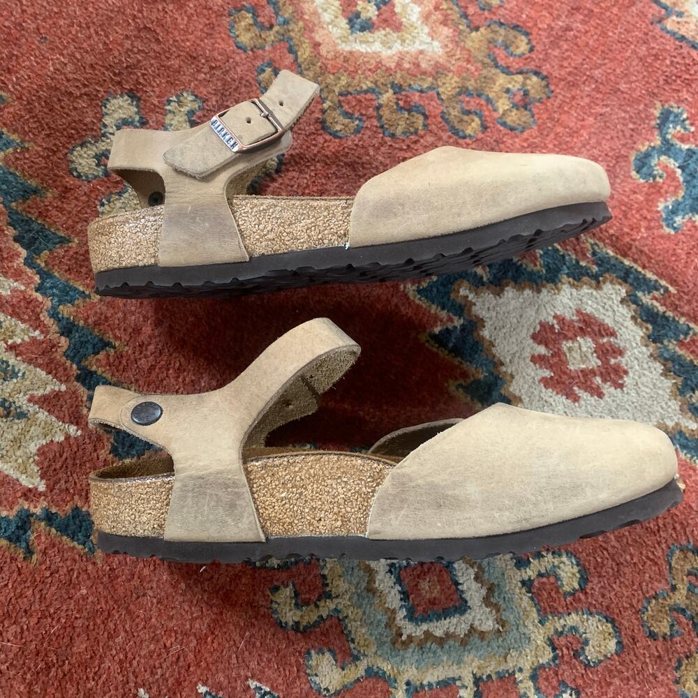 Birkenstock 38 Regular Mary Jane Messina Clogs Sandals Tobacco Oiled Leather - Picture 5 of 7
